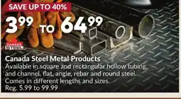 Princess Auto CANADA STEEL Metal Products offer