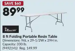 Princess Auto 8 ft Folding Portable Resin Table offer