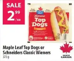 Co-op Maple Leaf Top Dogs or Schneiders Classic Wieners offer