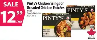 Co-op Pinty's Chicken Wings or Breaded Chicken Entrées offer