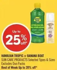 Shoppers Drug Mart Hawaiian tropic or banana boat offer