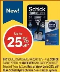 Shoppers Drug Mart Bic, schick or nivea men offer