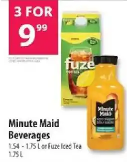 Co-op Minute Maid Beverages or Fuzed Ice Tea offer