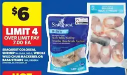 Real Canadian Superstore Seaquest Colossal Shrimp, Whole Wild Chub Mackerel or Basa Steaks offer