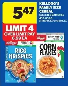 Real Canadian Superstore Kellogg's Family Size Cereal offer