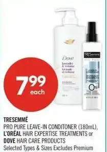 Shoppers Drug Mart Tresemmé or dove offer