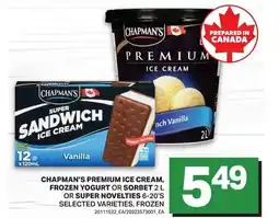Freshmart Chapman's premium ice cream, frozen yogurt or sorbet or super novelties offer