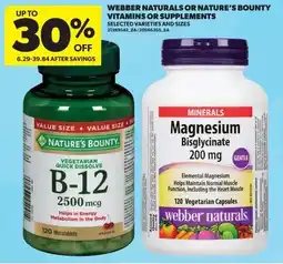 Real Canadian Superstore Webber Naturals or Nature's Bounty Vitamins or Supplements offer