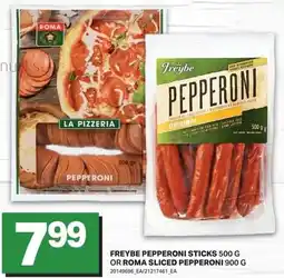 Freshmart Freybe pepperoni sticks 500 g or roma sliced pepperoni offer
