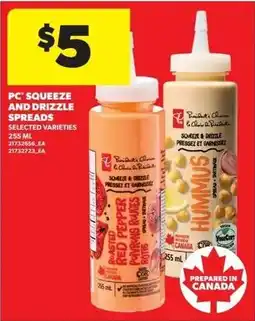 Real Canadian Superstore PC Squeeze and Drizzle Spreads offer