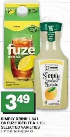 Freshmart Simply drink or fuze iced tea offer