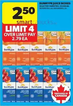 Real Canadian Superstore SunRype Juice Boxes offer