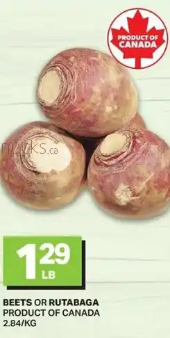 Freshmart Beets or rutabaga offer