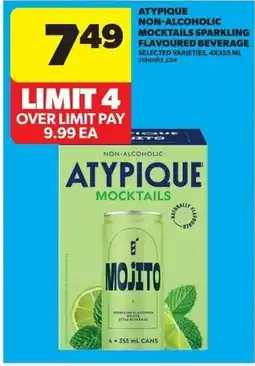 Real Canadian Superstore Atypique Non-Alcoholic Mocktails Sparkling Flavoured Beverage offer