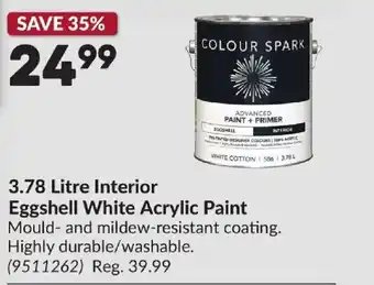 Princess Auto 3.78 Litre Interior Eggshell White Acrylic Paint offer