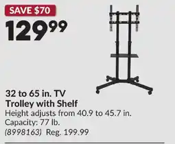Princess Auto 32 to 65 in. TV Trolley with Shelf offer