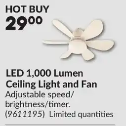 Princess Auto LED 1,000 Lumen Ceiling Light and Fan offer