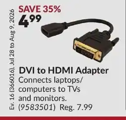 Princess Auto DVI to HDMI Adapter offer
