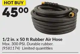 Princess Auto 1/2 in. x 50 ft Rubber Air Hose offer