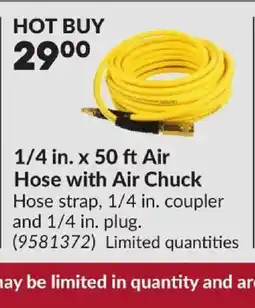Princess Auto 1/4 in. x 50 ft Air Hose with Air Chuck offer