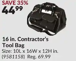 Princess Auto 16 in. Contractor's Tool Bag offer