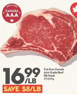 Garden Foods Cut from Canada AAA Grade Beef Rib Steak offer
