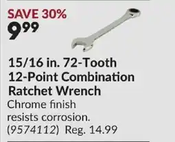 Princess Auto 15/16 in. 72-Tooth 12-Point Combination Ratchet Wrench offer