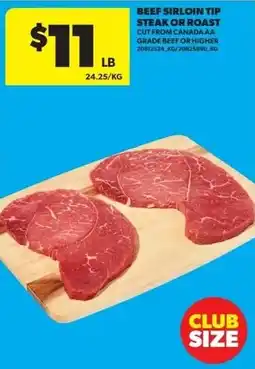 Real Canadian Superstore Beef sirloin tip steak or roast offer
