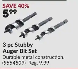 Princess Auto 3 pc Stubby Auger Bit Set offer