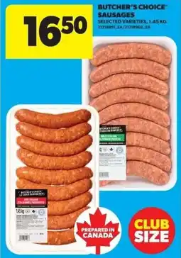 Real Canadian Superstore Butcher's choice sausages offer