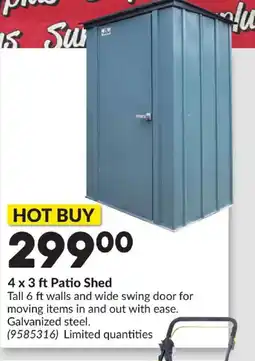 Princess Auto 4 x 3 ft Patio Shed offer