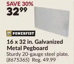 Princess Auto POWERFIST Galvanized Metal Pegboard offer