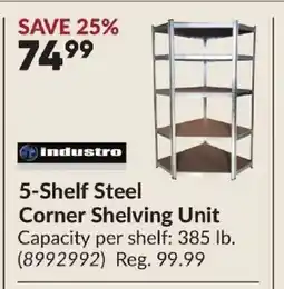 Princess Auto INDUSTRO 5-Shelf Steel Corner Shelving Unit offer