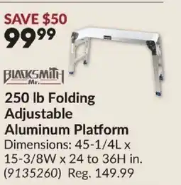 Princess Auto BLACKSMITH Folding Adjustable Aluminum Platform offer