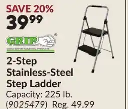 Princess Auto GRIP 2-Step Stainless-Steel Step Ladder offer