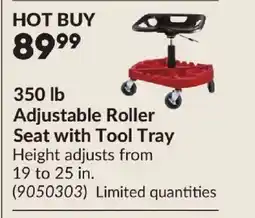 Princess Auto Adjustable Roller Seat with Tool Tray offer