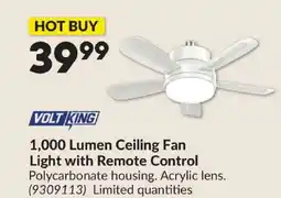 Princess Auto VOLT KING 1,000 Lumen Ceiling Fan Light with Remote Control offer