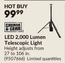 Princess Auto GREASE GEAR LED 2,000 Lumen Telescopic Light offer
