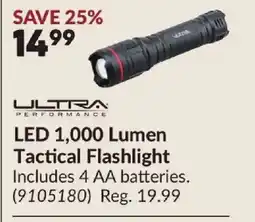 Princess Auto ULTRA PERFORMANCE LED 1,000 Lumen Tactical Flashlight offer