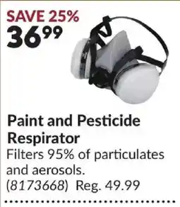 Princess Auto Paint and Pesticide Respirator offer