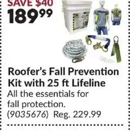 Princess Auto Roofer's Fall Prevention Kit withLifeline offer