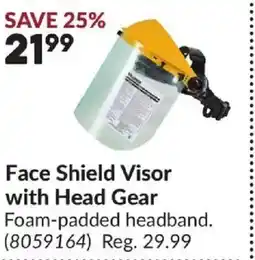 Princess Auto Face Shield Visor with Head Gea offer