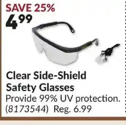 Princess Auto Clear Side-Shield Safety Glasses offer