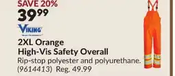 Princess Auto 2XL Orange High-Vis Safety Overall offer