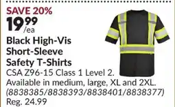 Princess Auto Black High-Vis Short-Sleeve Safety T-Shirts offer