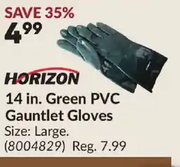 Princess Auto HORIZON Green PVC Gauntlet Gloves offer