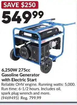 Princess Auto HYUNDAI 6,250W 275cc Gasoline Generator with Electric Start offer