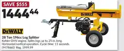 Princess Auto DEWALT 28 Ton 196cc Log Splitter offer