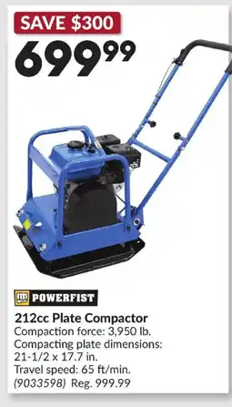 Princess Auto POWERFIST 212cc Plate Compactor offer