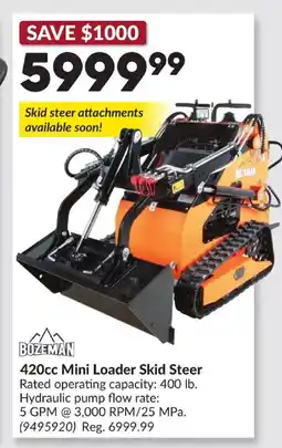 Princess Auto BOZEMAN 420cc Mini Loader Skid Steer offer